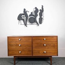 Large Vintage Jazz Quintet Metal Sculpture by Curtis Jere