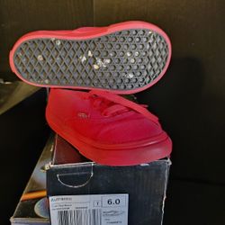 Vans Authentic Toddler Size 6.0 – True Red Canvas Sneakers!