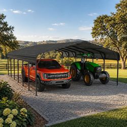 NEW EASYHAWK 20x30 FT Heavy Duty Galvanized Steel Carport - Outdoor Metal Carport Vehicle Shelter