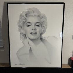 24x20 “Marilyn” Vintage Glamour Portrait – Signed 1989 – Metal Frame