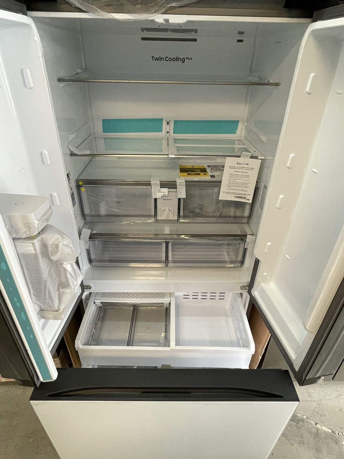 Samsung French Door Bespoke Counter Depth Refrigerator In White Glass