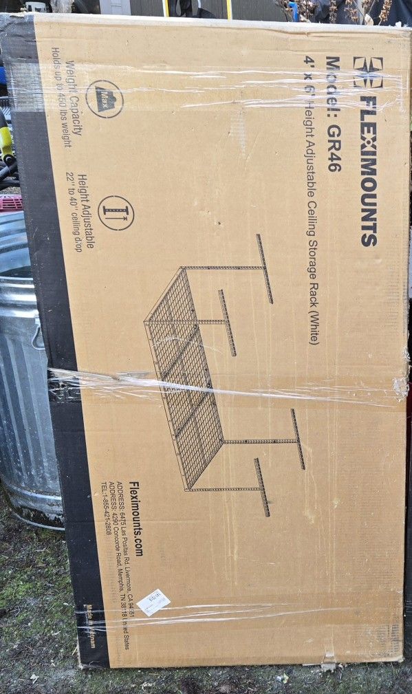 FLEXIMOUNTS 4'x6' Overhead Garage Storage Adjustable Ceiling Rack Organizer