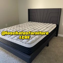 Queen size bed frame and mattress