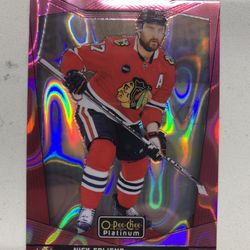 2024-25 O-Pee-Chee Platinum Nick Foligno #130 Pink Magma Chicago Blackhawks