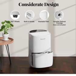 24Pint Smart Dehumidifier for Home, Basement, Bedroom- 2000 Sq.Ft Energy Star 2024 Dehumidifier, 37 dB Ultra Quiet, Powerful Moisture Removal, Auto D