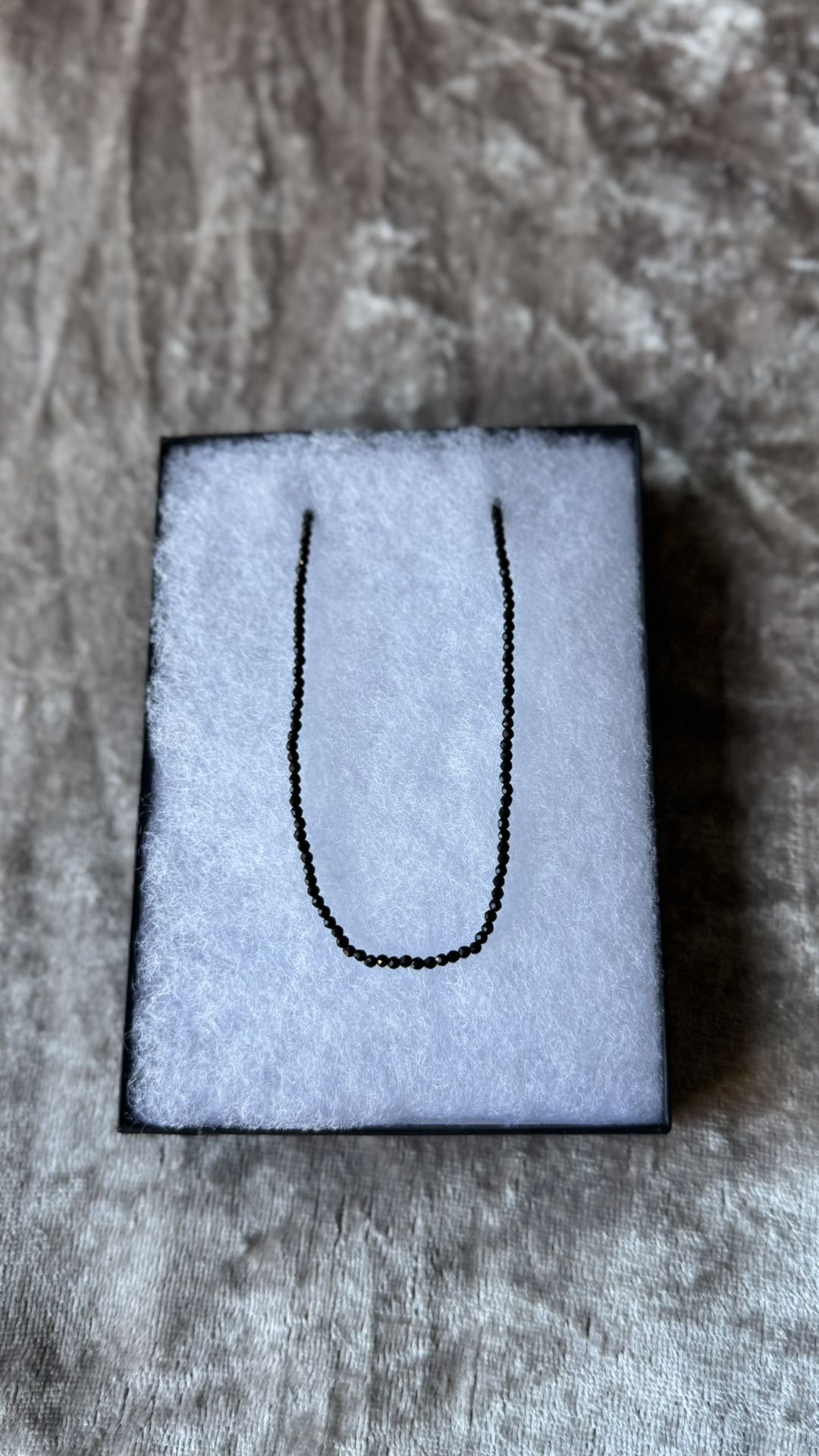 Handmade Black Spinel and Sterling Silver Choker Necklace