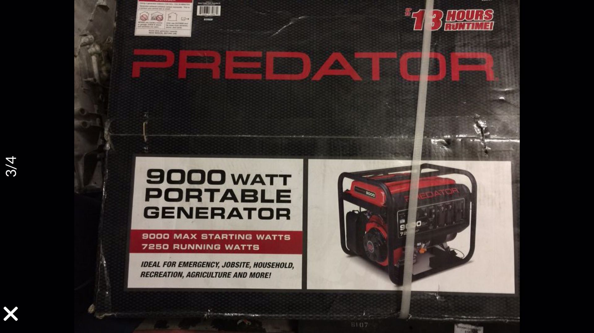 $ 550 Brand New 9000 Watts Predator Generator Brand New in Box Great Deal