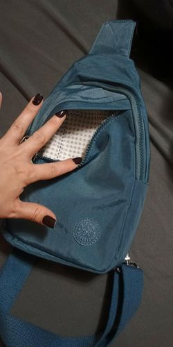 21 K Barcelona Blue Crossbody Sling Bag, Adjustable Strap, Zip Closure