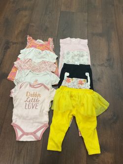 Lot of 10 girls shirts and pants size 6/9 months by carters #10