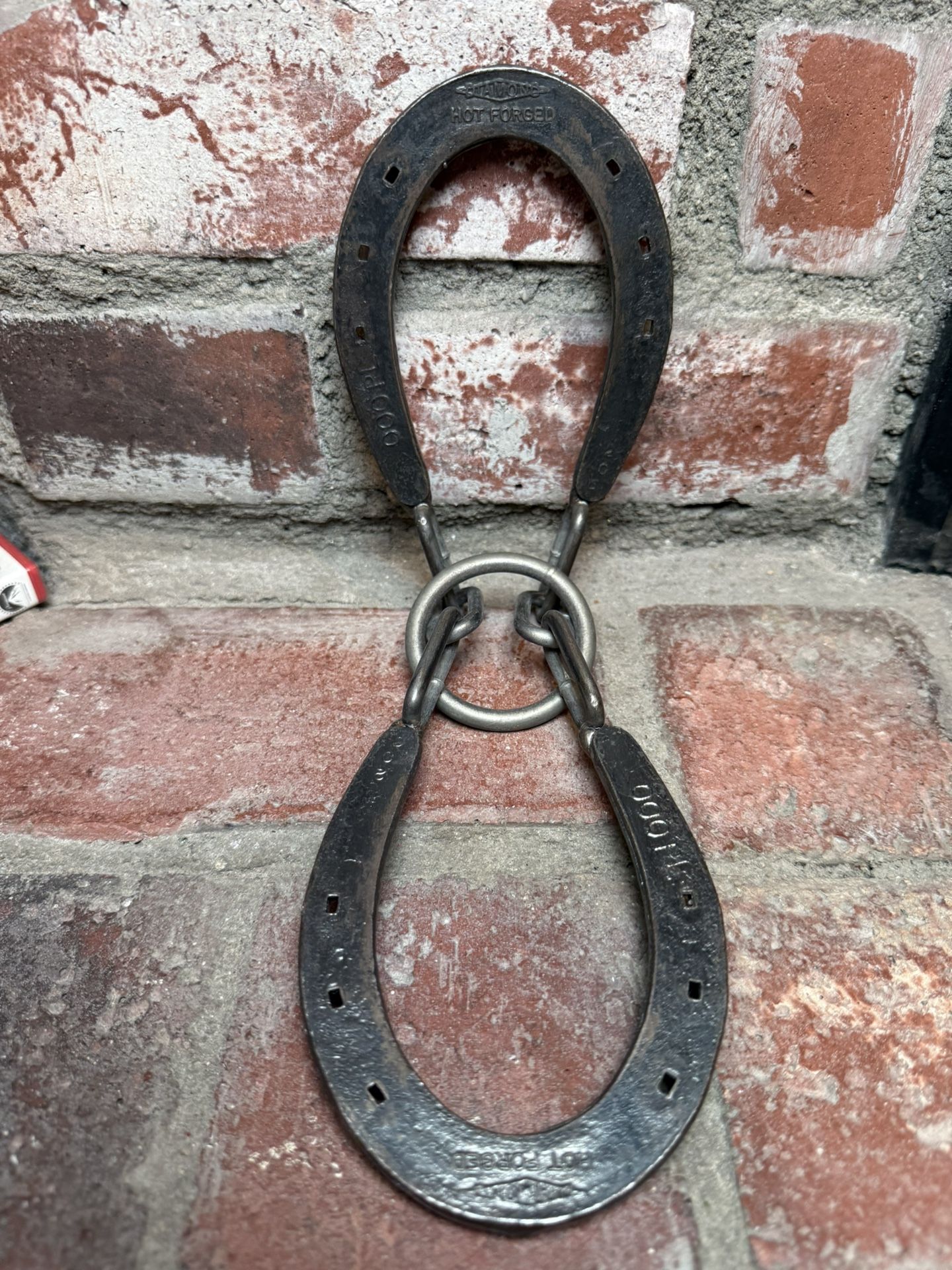 Vintage Diamond Classic Lucky HORSESHOE Set Chain With Loop Western Collectible