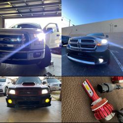 9004 LED Headlight Bulbs,9004/HB1 Hi/Lo Beam LED Headlight Bulb 6500k 9004 LED Bulb Cool White luces