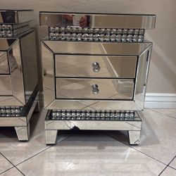 Mirrored Night Stand (chipped)