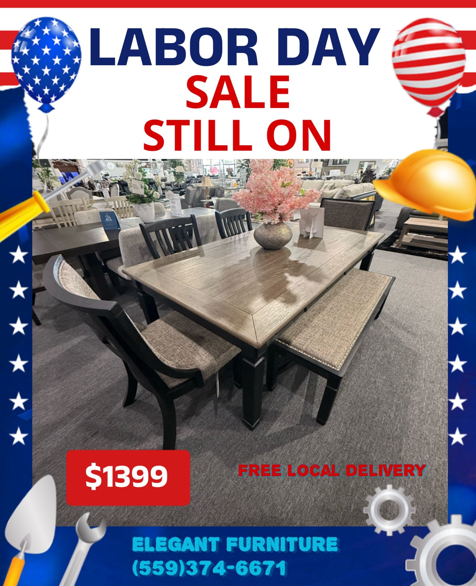 6 Pc Dining Table