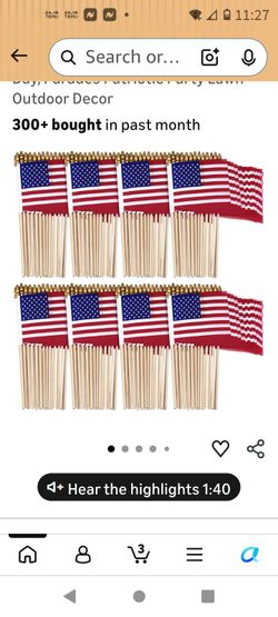 New 150 Pack Small American Flags on Stick 4 x 6 Inches Handheld Flags with Gold Spearhead