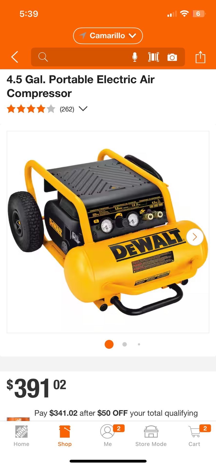 Dewalt 225-PSI AIR COMPRESSOR