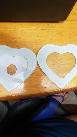 Two Cute Heart Paperweight Frames