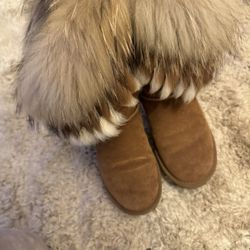 Brown Faux Fur Boots 