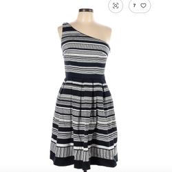 White House Black Market OneShoulder Striped Casual Dress 10