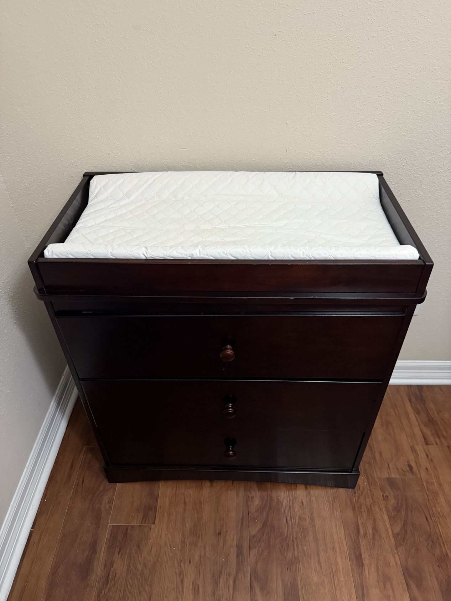 Wood Changing Table For Baby With 3 Drawers