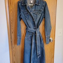 Gap Womens Vintage Trench Coat, Denim Jacket, Duster Size  Med