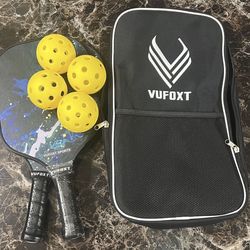 Pickleball Paddles Set of 2/4, USAPA Approved Carbon Fiber Surface Pickle Ball Set - 14mm