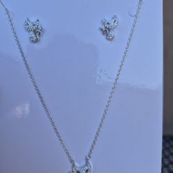 Beautiful New .925 Sterling Silver Cat Set (Necklace + Earrings) Made in Mexico • Genuine .925 Sterling Silver.