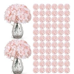 New 104 pcs Hydrangea Artificial Flowers light pink 