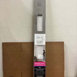 New 1” Cordless 36” x 72” Vinyl Room Darkening White Blind 