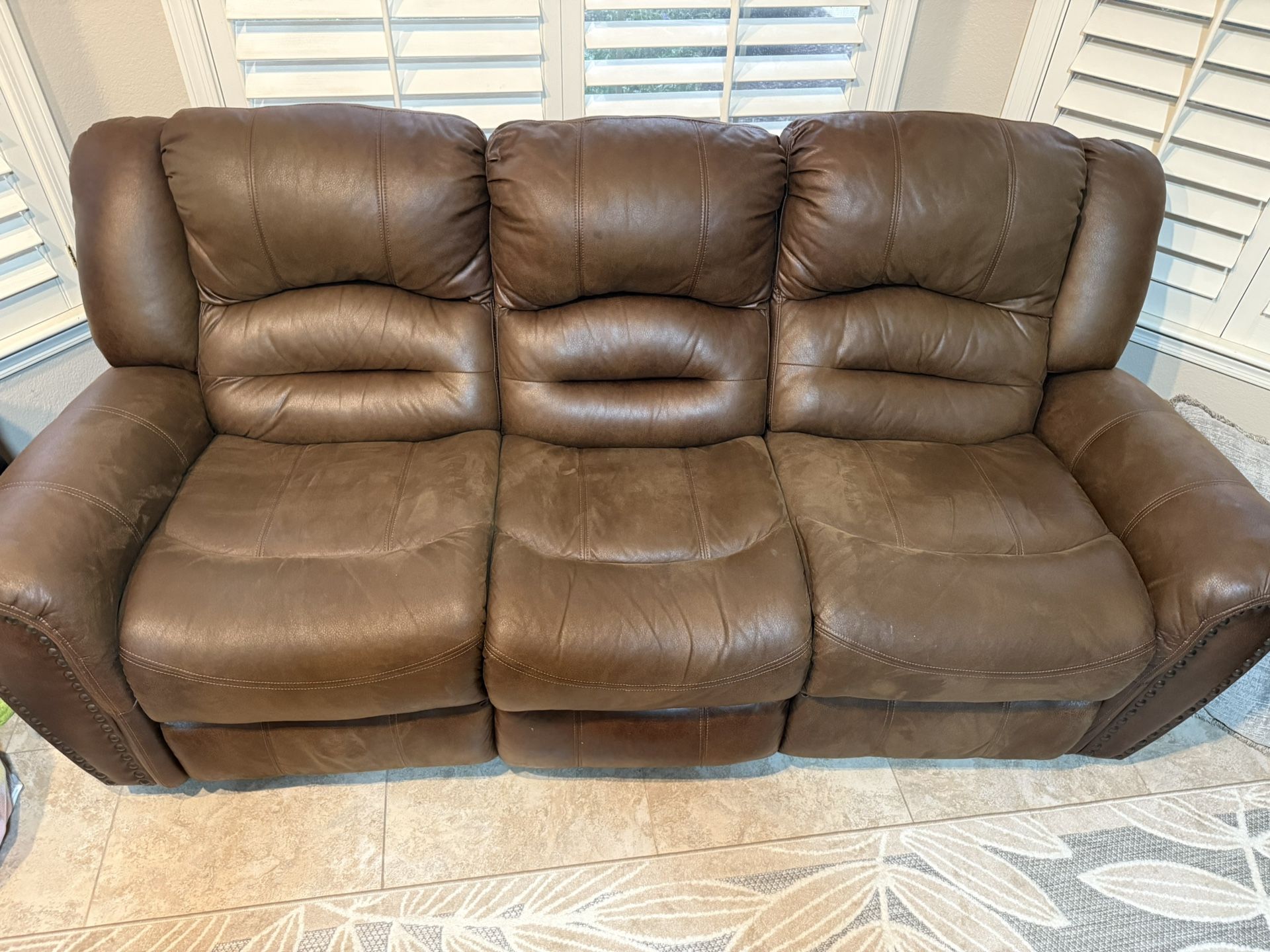 6 Piece Living Room Set Brown Faux