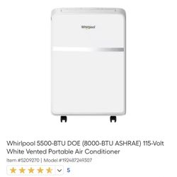 Whirlpool Portable AC unit. New
