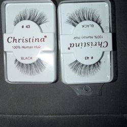 Brand New Christina Eye Lashes. 100% Human Hair  #43 Black