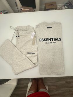 Essentials Fear of God light oak sweats up suffer