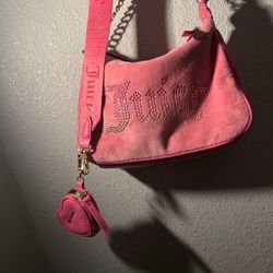 Juicy Couture Pink Velour Shoulder Bag