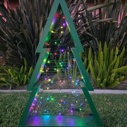 Custom Wood Christmas Tree with RGB LED Lights & Remote