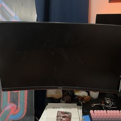 Two set 27 inch curved monitors aoc