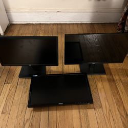 Three (3) Computer Monitors: 2 x 20” & 1 x 24”