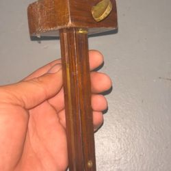 Antique 1857 Wood And Brass Mallat