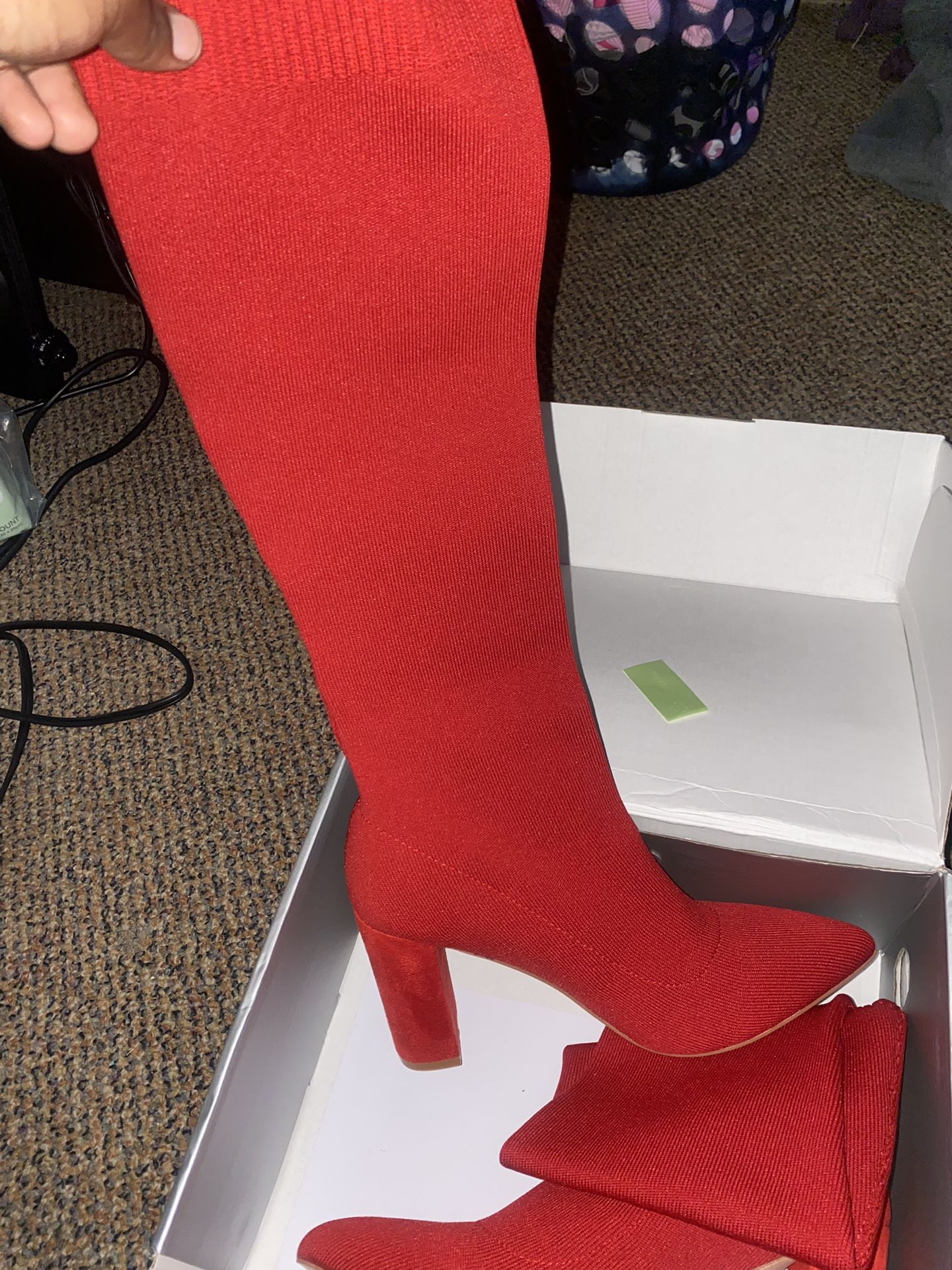 Bright Red Boot Heels (thigh Highs) 