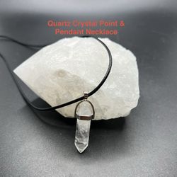 Quartz Genuine Crystal Display Point & Pendant Necklace (Brazil) 343g
