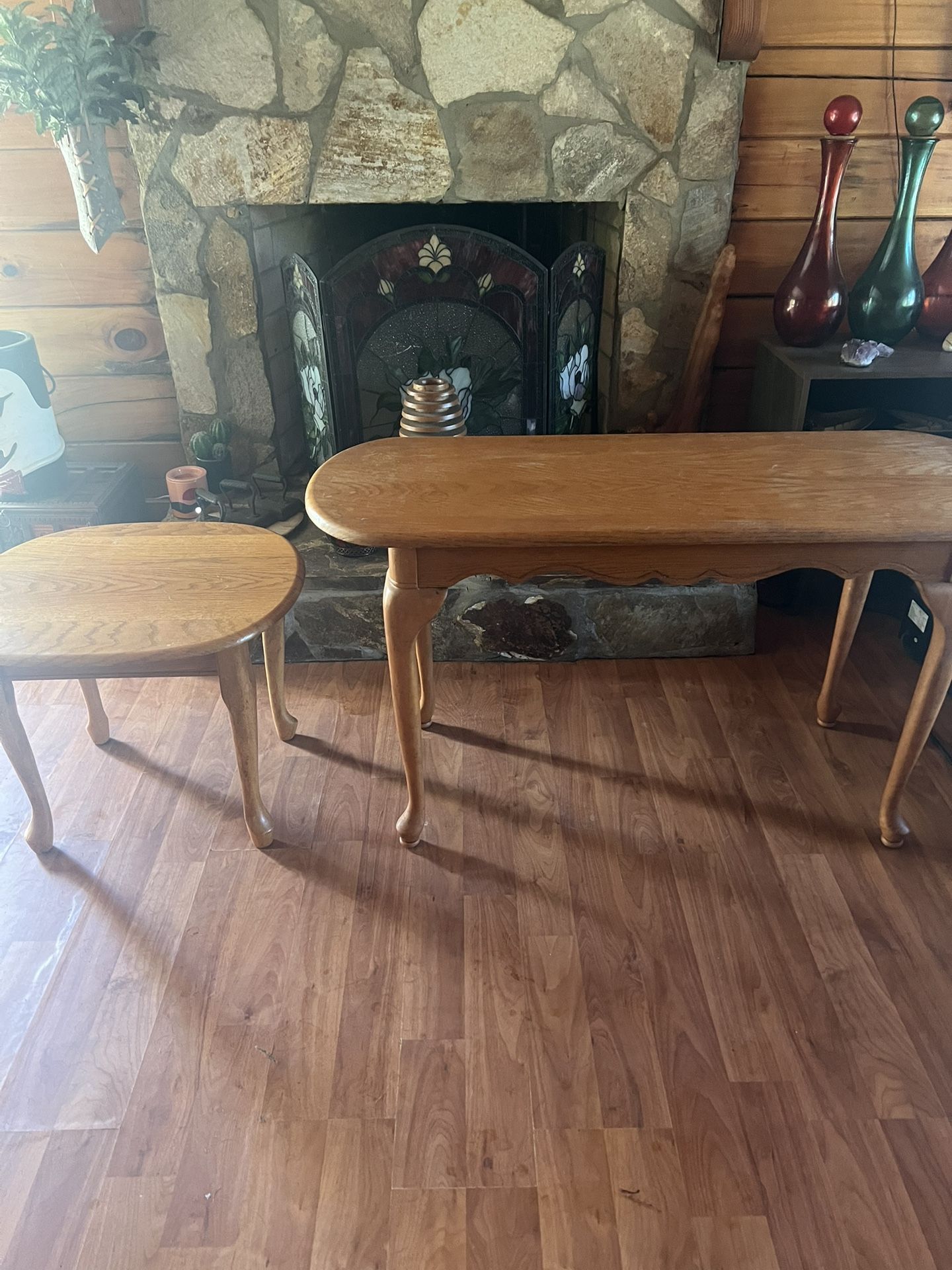 Oak Sofa Table & Oak End Table