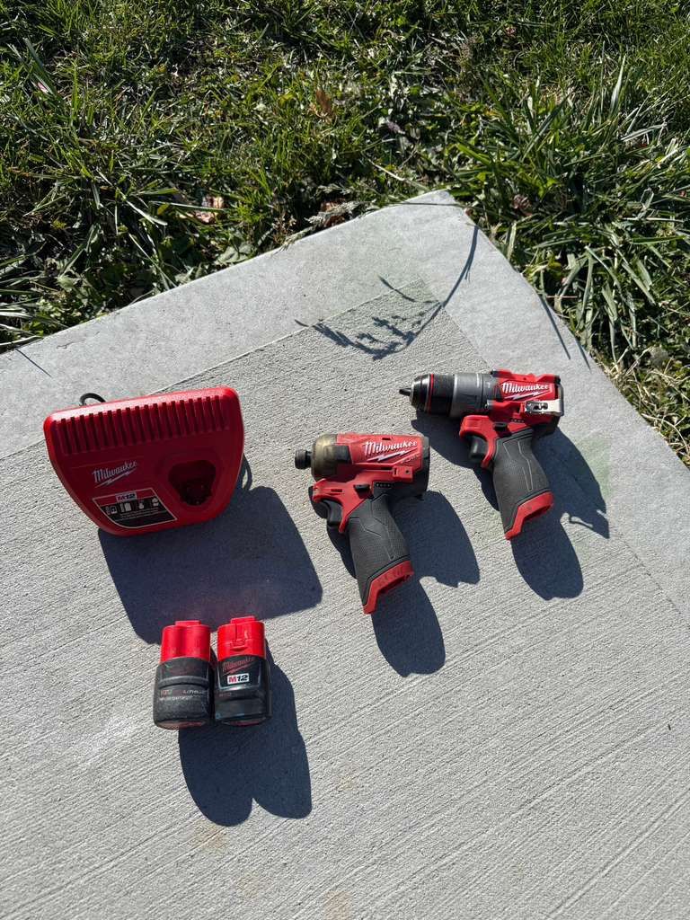 M12 Milwaukee Fuel impact driver & drill with (2) 1.5Ah battery and charger