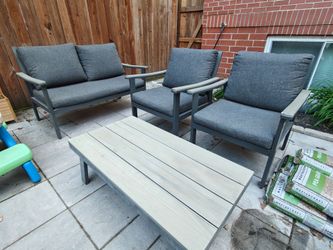 Metal Patio Furniture Set with cushions and covers