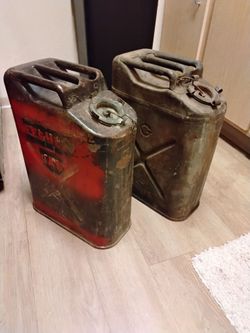 3 Vintage US Military 5-Gallon Metal Jerry Cans