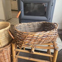 Large brown wicker basket