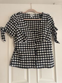 Black And White Gingham Top