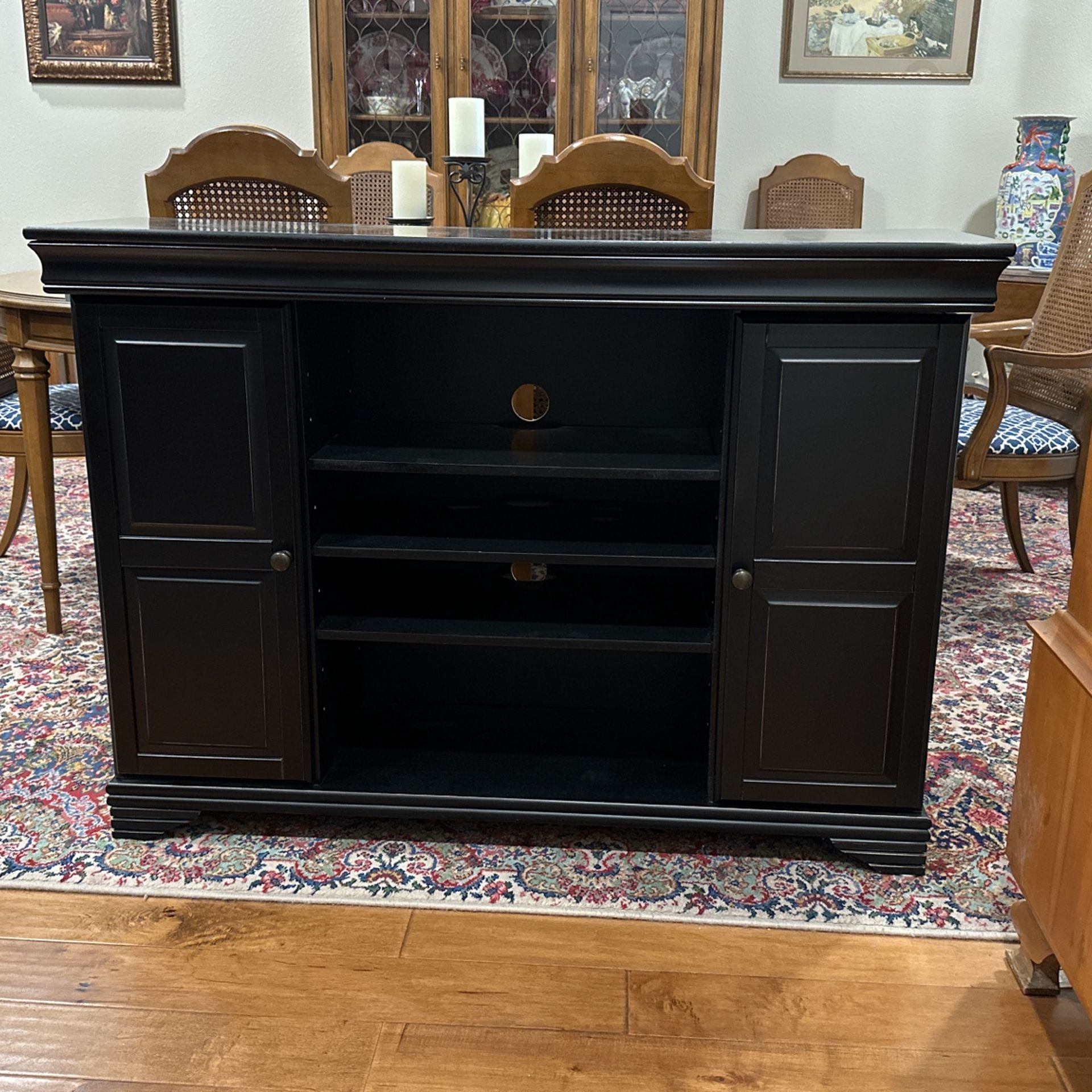Black TV Cabinet [ Pier One ] With Samsung TV