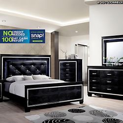 4pcs LED Tufted Nova Bedroom Set W. Ortho Mattress Included 