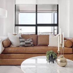 Leather Sleeper Sofa