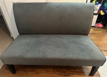 Loveseat Velvet Fabric and Dark Espresso Legs