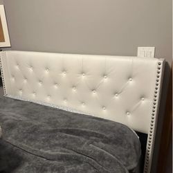 White Queen Bed Frame & Box Spring 
